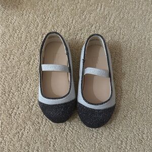 Silver and black sparkle shoes size 6